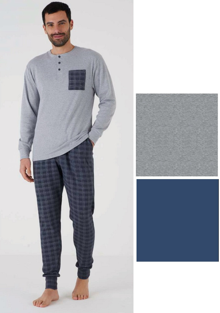 Pánske pyžamo Karelpiu KF5125 4XL Modrá