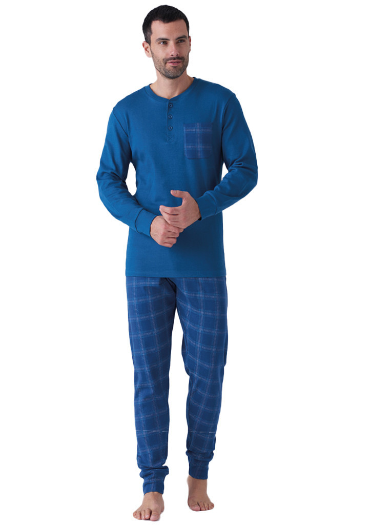 Pánske pyžamo Karelpiu KF7134 5XL Sv. modrá