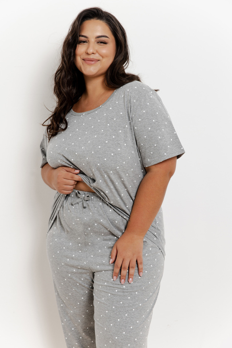 3368 DÁMSKE PYŽAMO MEG 2XL-3XL šedá 2XL