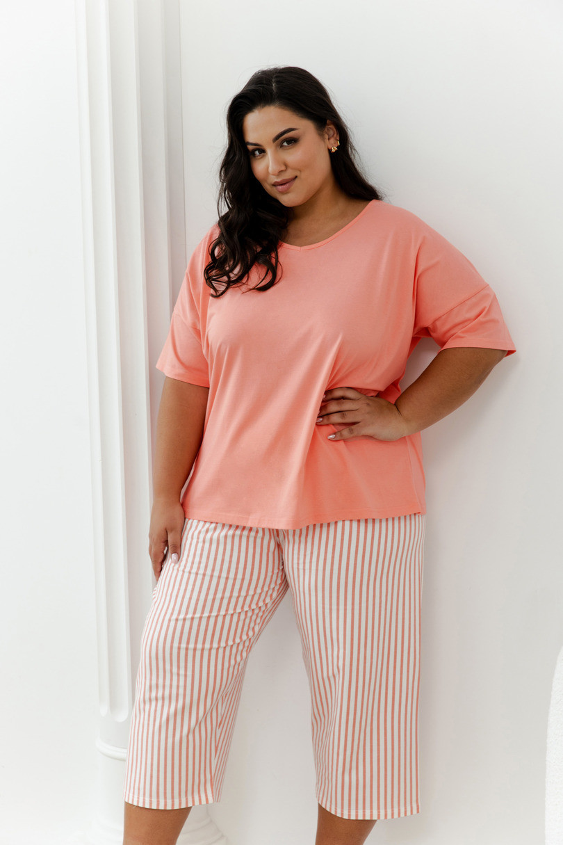 3375 DÁMSKE PYŽAMO ELOISE 2XL-3XL oranžová 3xl