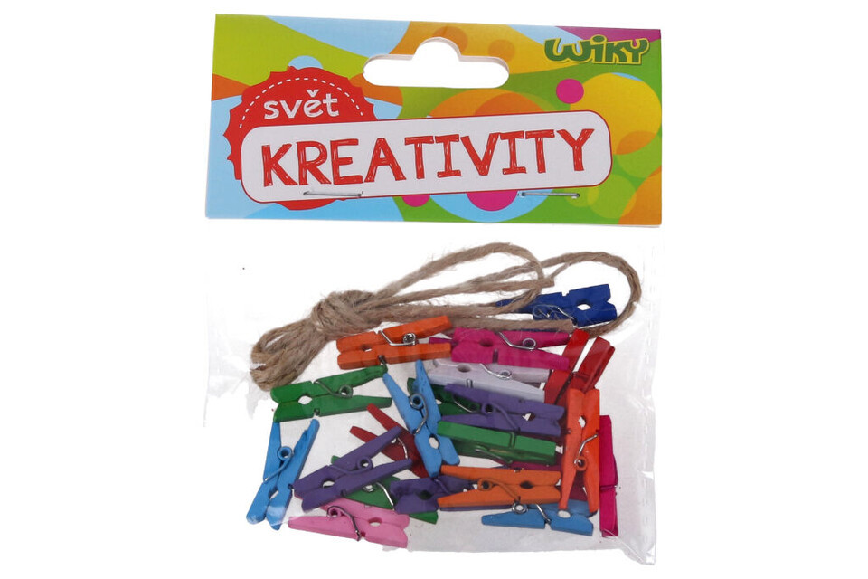 Štipce farebné drevené 25ks,2,5cm