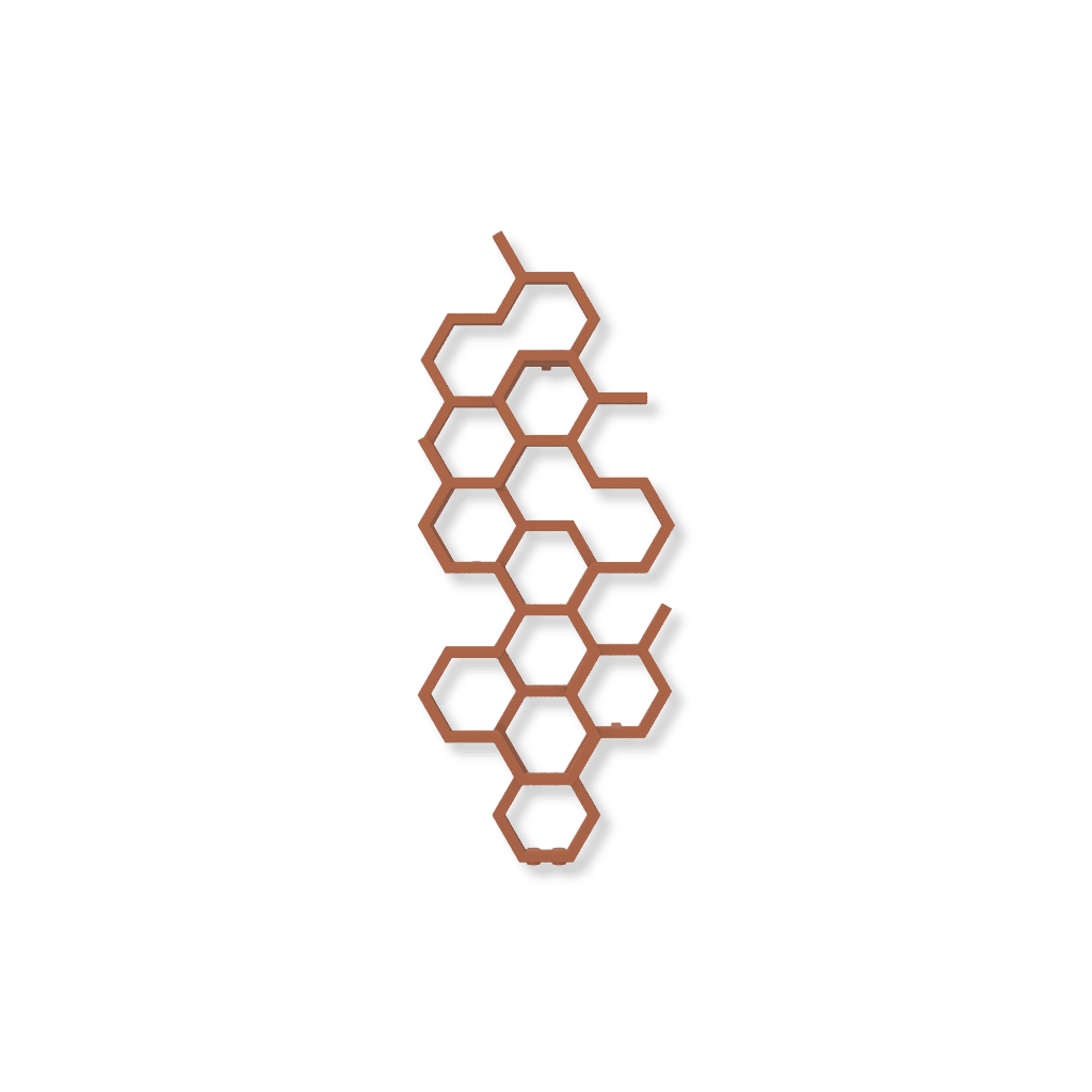 Terma24 Hex 1220x486 vodný radiátor Bright Copper ZX