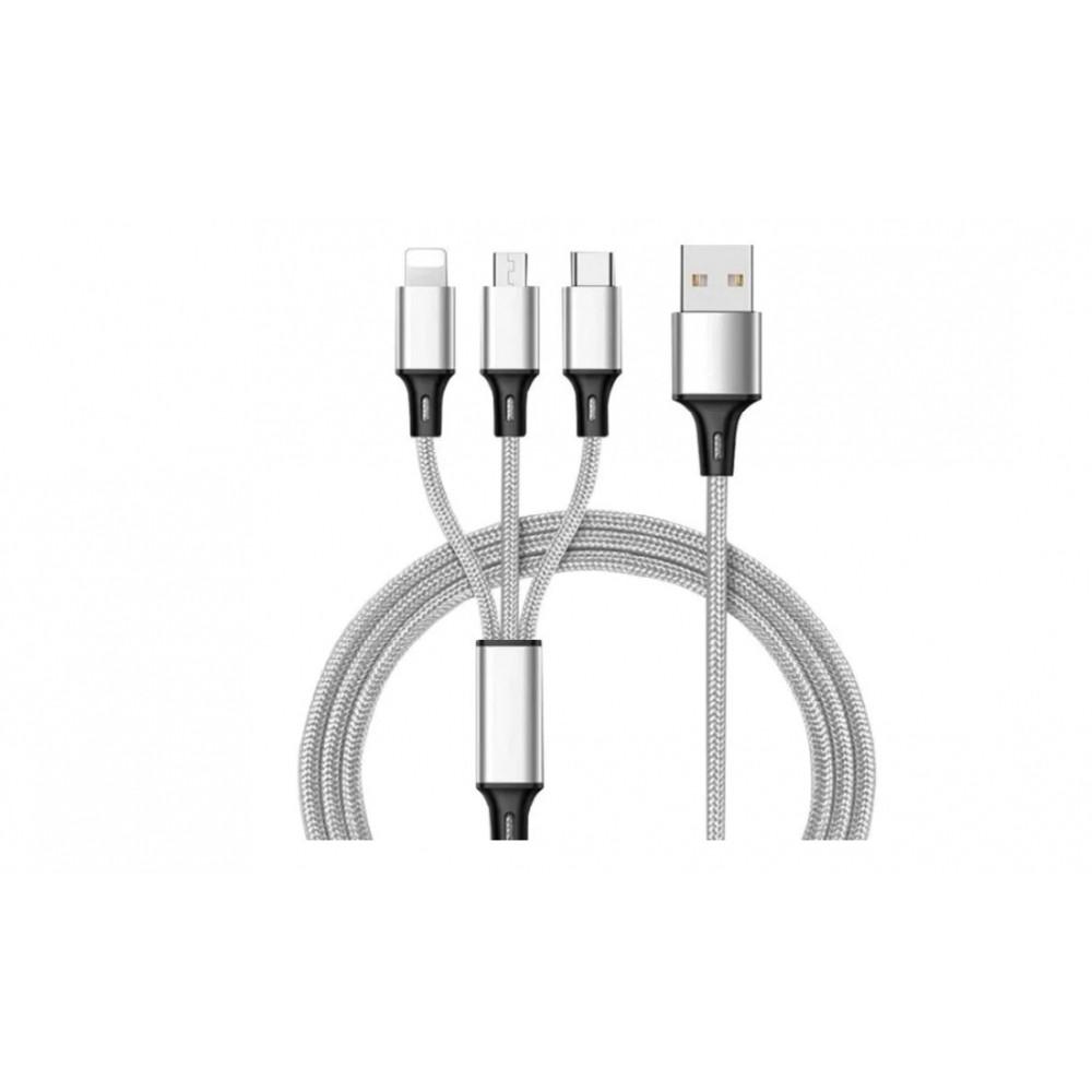 Nabíjací USB kábel 3in1 - různé barvy