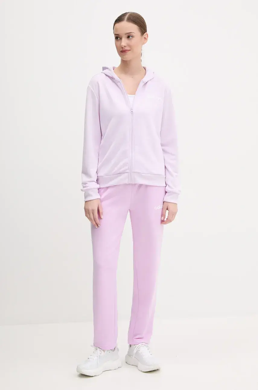 Tepláková súprava adidas Linear dámsky, fialová farba, JD2700