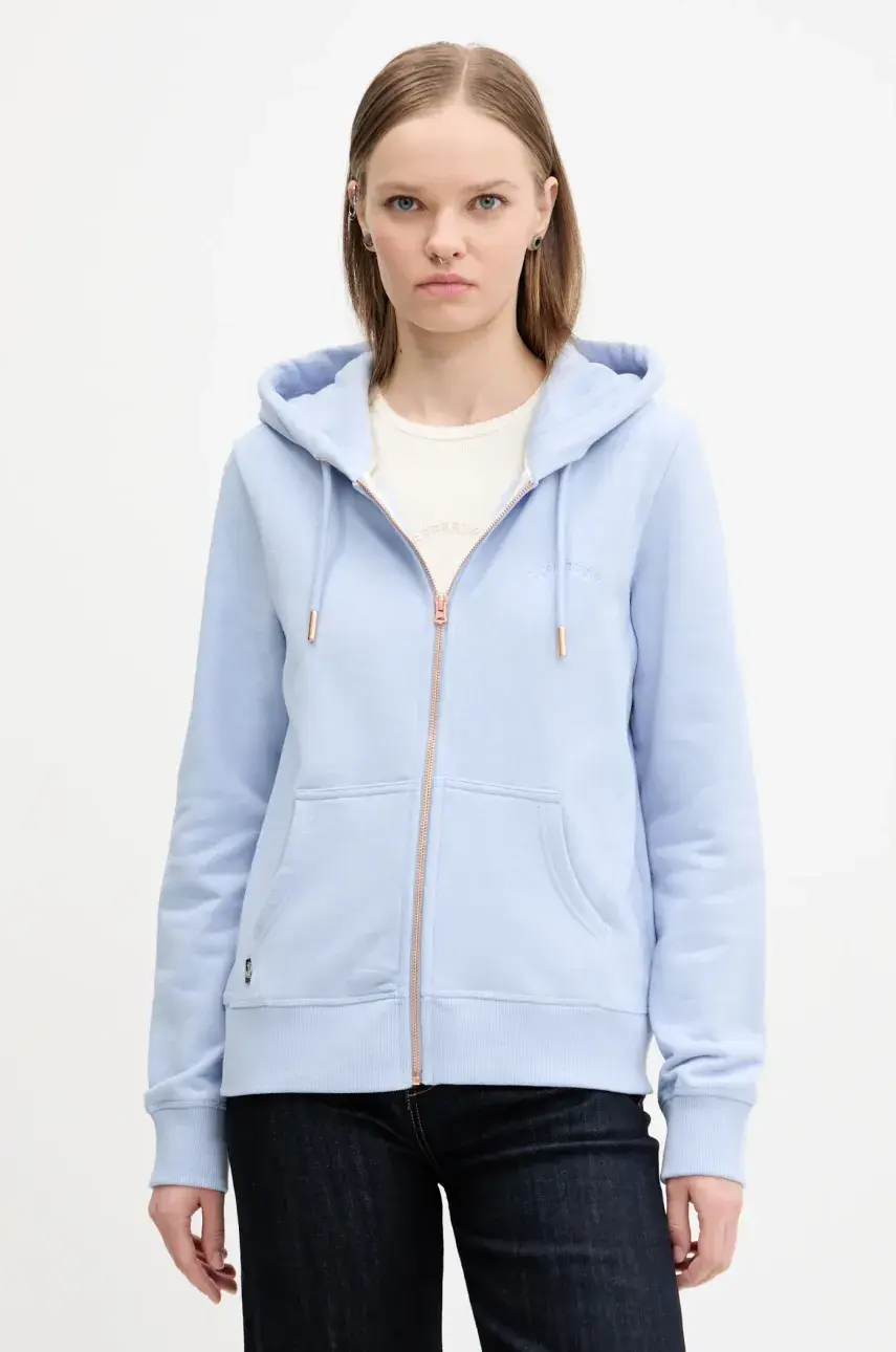 Bavlnená mikina Superdry dámska, s kapucňou, jednofarebná, W2012358A-64H