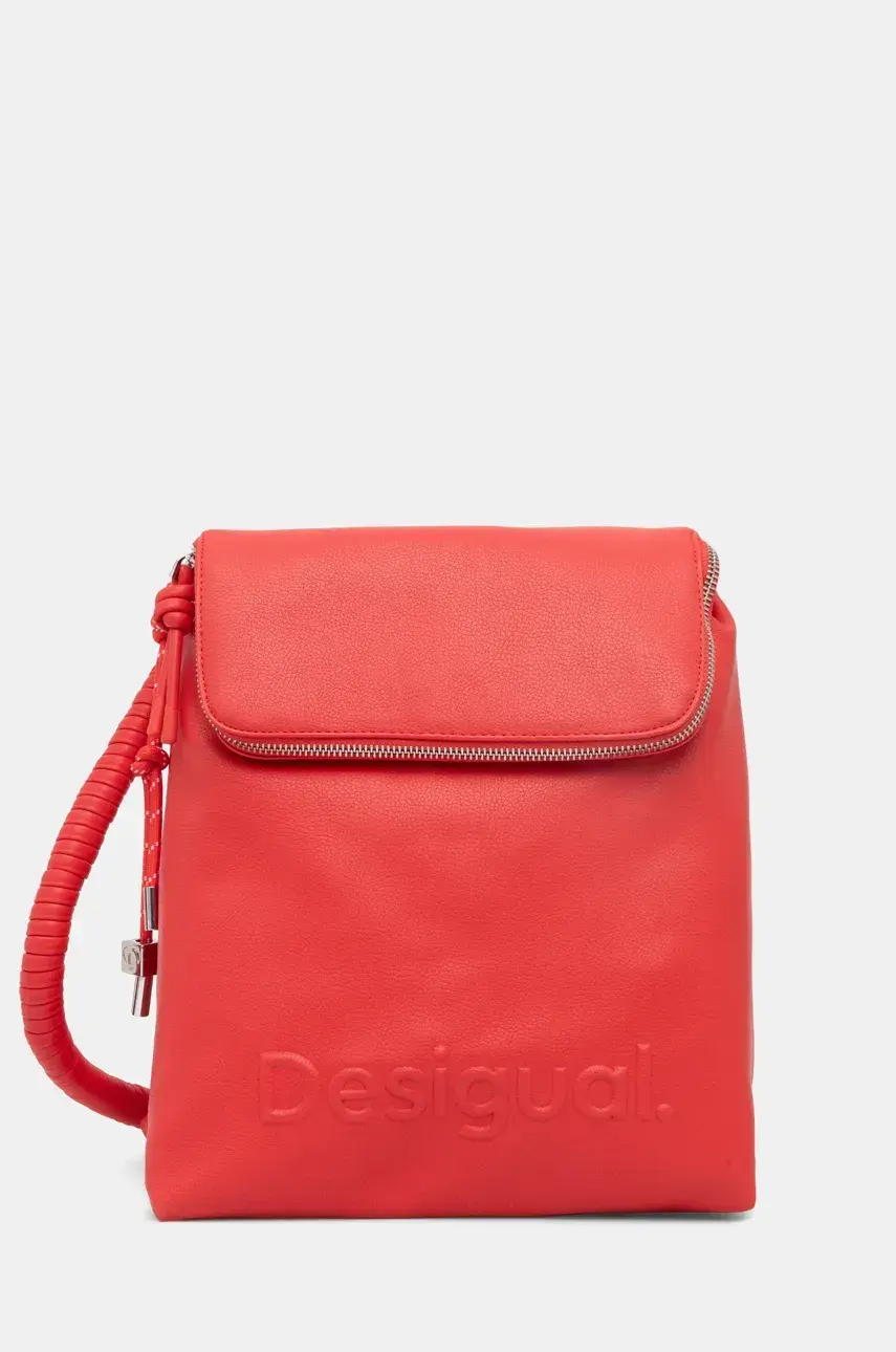 Ruksak Desigual HALF HAMPTON CORAL dámsky, oranžová farba, malý, jednofarebný, 25SAKP52