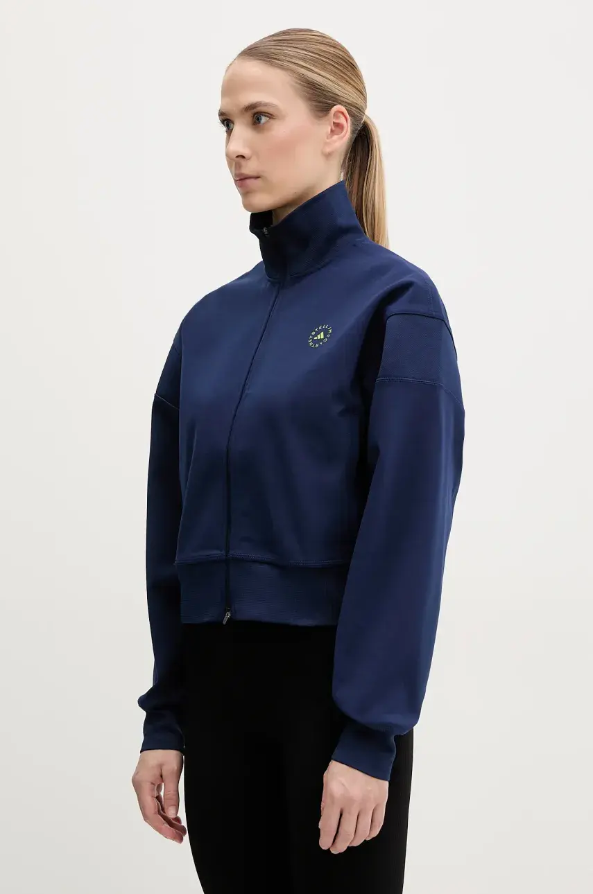 Tepláková mikina adidas by Stella McCartney tmavomodrá farba, jednofarebná, JF8515