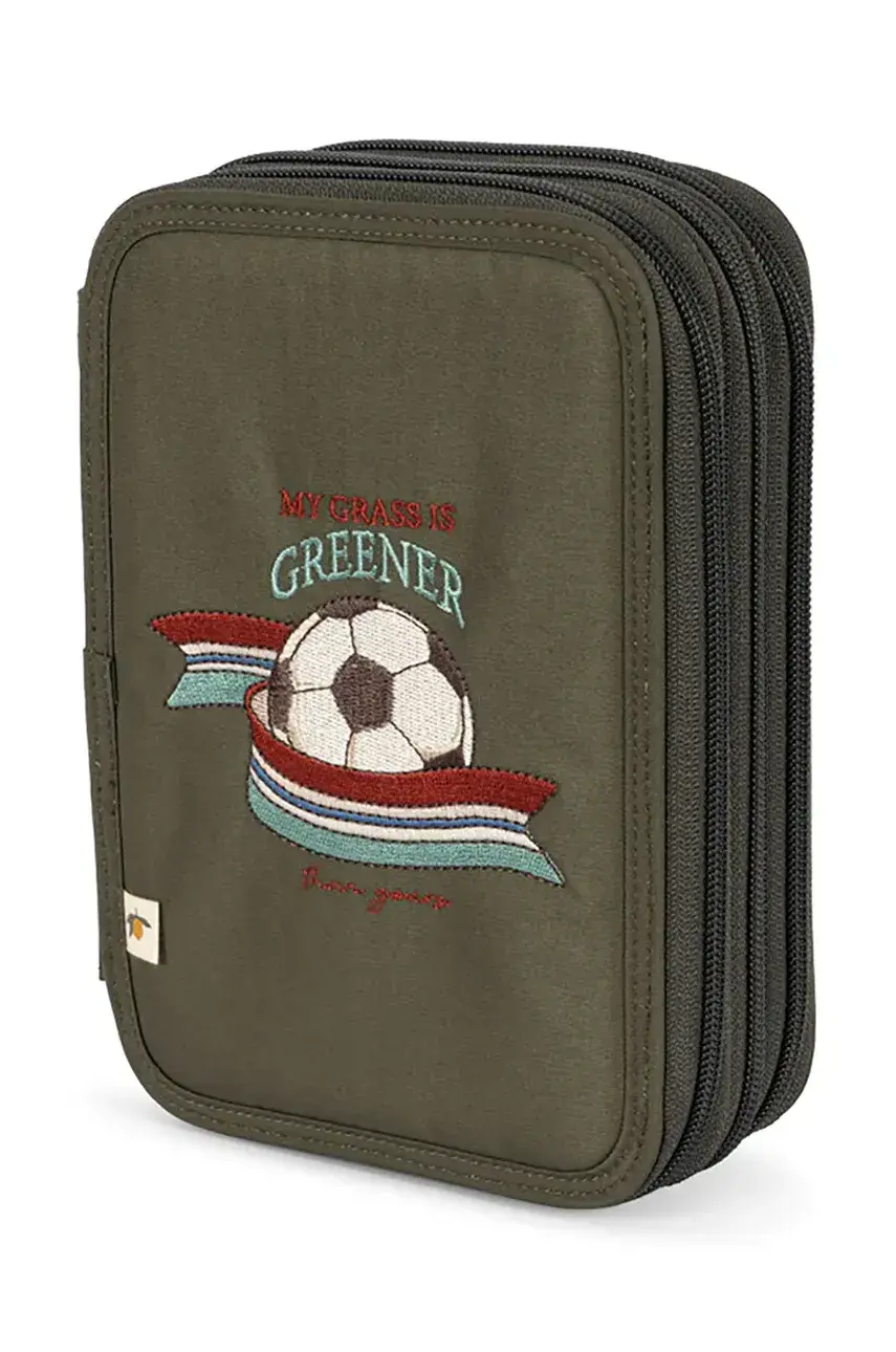 Detský peračník Konges Sløjd CLOVER MAXI PENCIL CASE zelená farba, KS102992