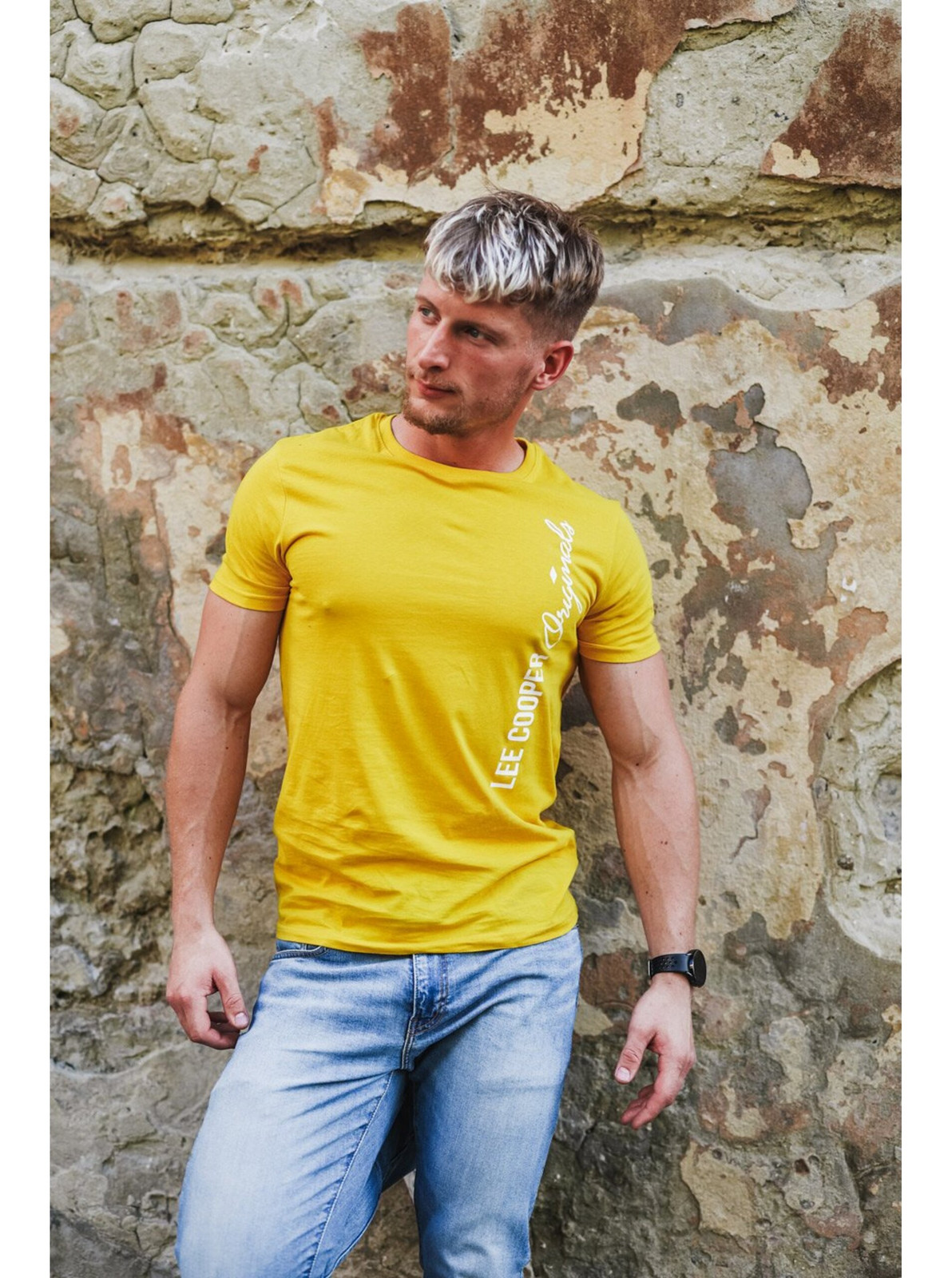 Tričká s krátkym rukávom pre mužov Lee Cooper - žltá