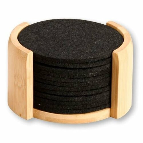 Kesper 58747 Sada plstených podtácok so stojanom 12 ks, pr. 10 cm