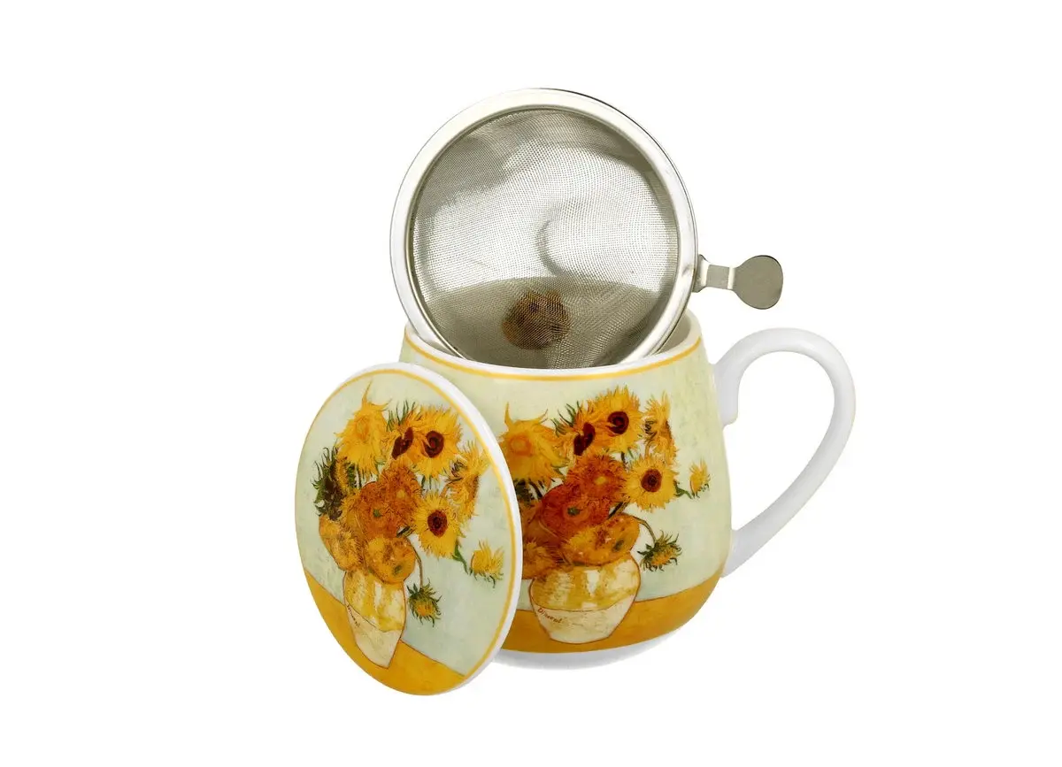 Porcelánový hrnek Van Gogh Slunečnice s infuzérem 430 ml vícebarevný