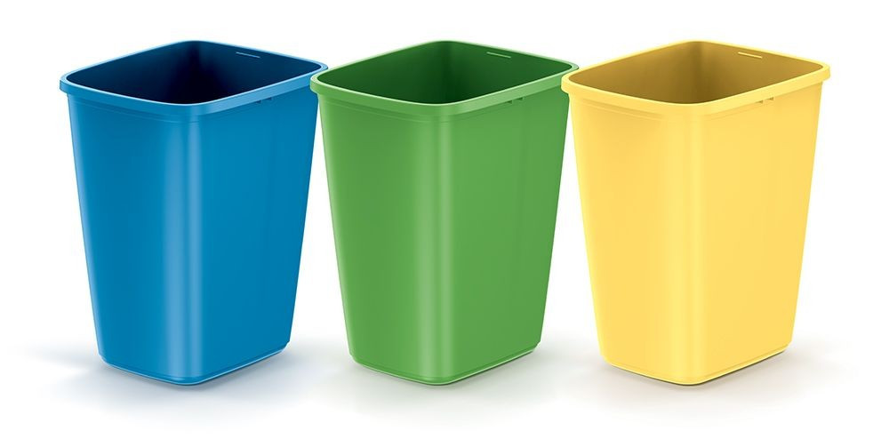 Sada 3 odpadkových košů COMPACTO SORTE 3x 9 L černá