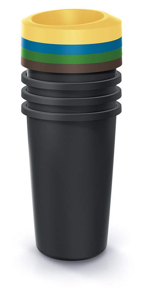Sada odpadkových košů COMPACTO DROPA 4x 35 L černá