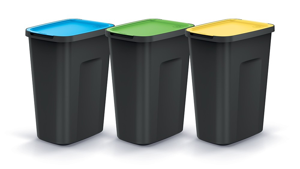 Sada odpadkových košů COMPACTO FLAS 3x 35 L černá