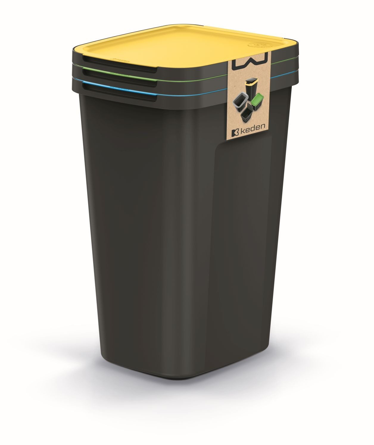 Sada odpadkových košů COMPACTO FLAS 3x 50 L černá