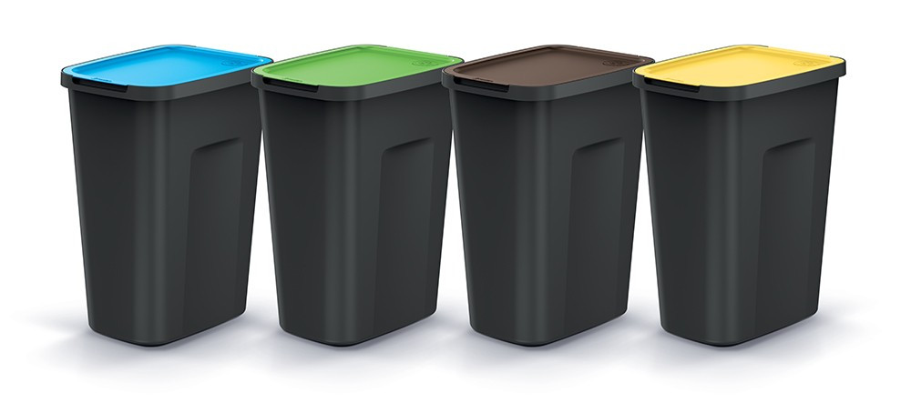 Sada odpadkových košů COMPACTO FLAS 4x 35 L černá