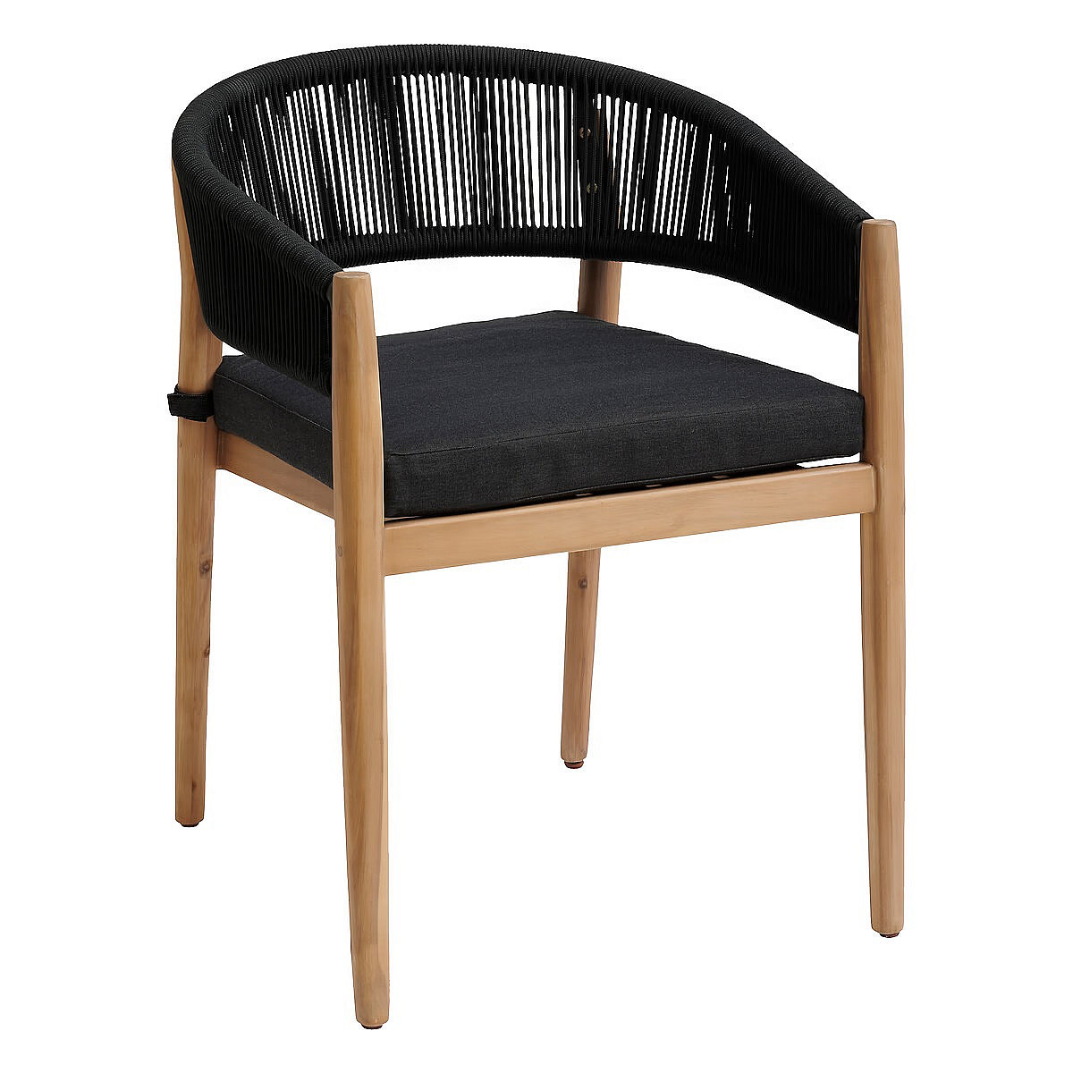 DEOKORK Luxusné jedálenské kreslo z akácie NAUTICA (čierna)