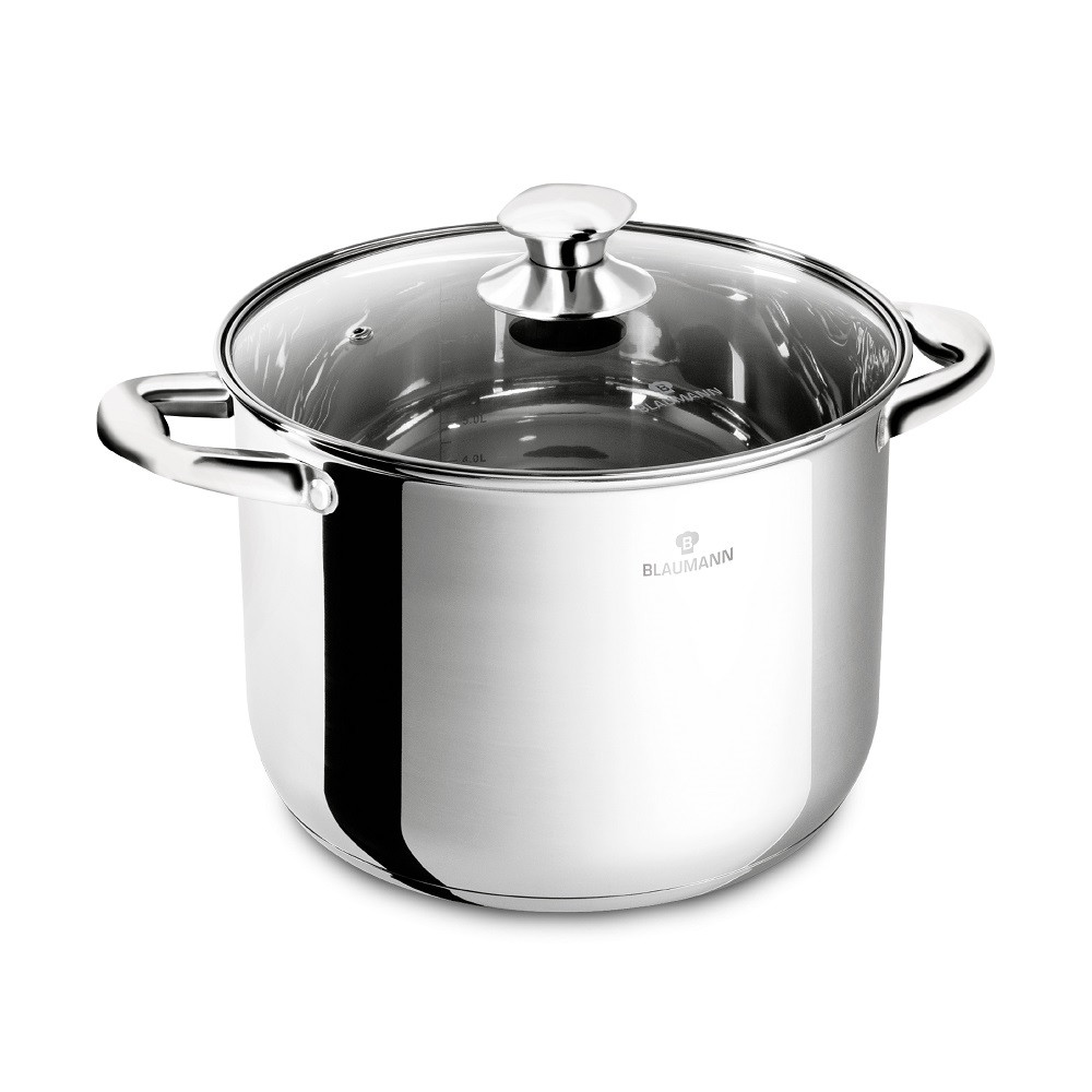 BLAUMANN - Hrniec nerez +sklenená pokrievka 24cm/7,7l Gourmet Line