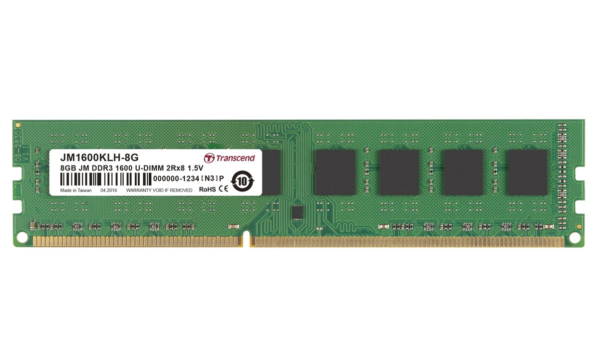 Transcend pamäť 8GB DDR3-1600 U-DIMM (JetRam) 2Rx8 CL11