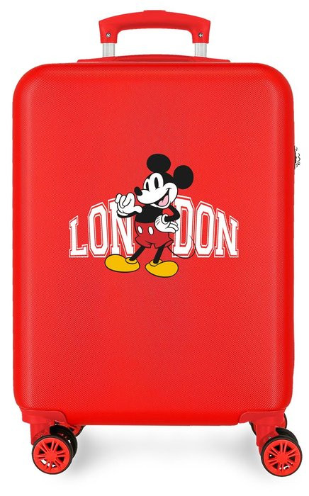 Disney Detský kabínový kufor - Mickey trip to London 55 cm - 34L - červený