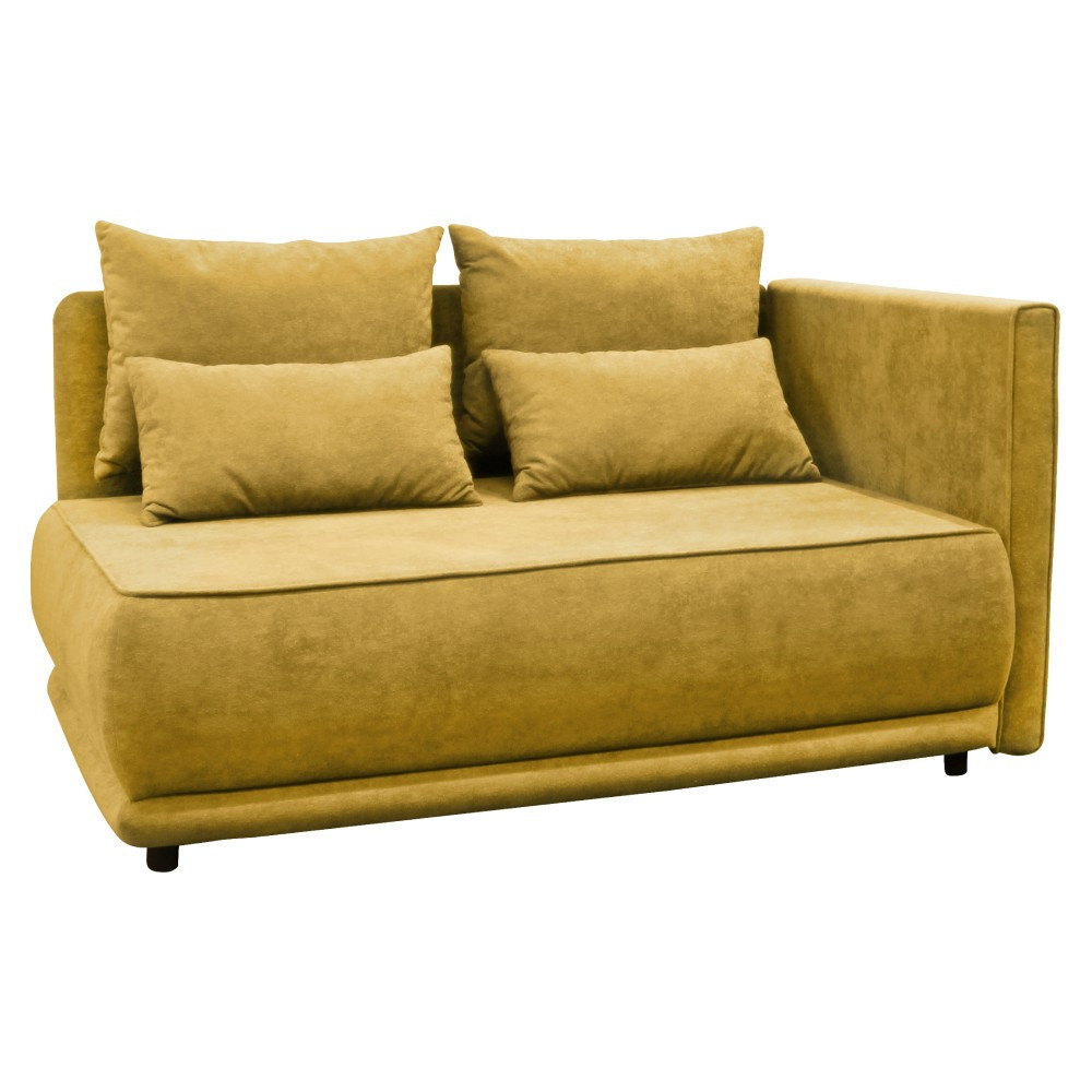 KONDELA Liami P rozkladacia pohovka s úložným priestorom horčicová