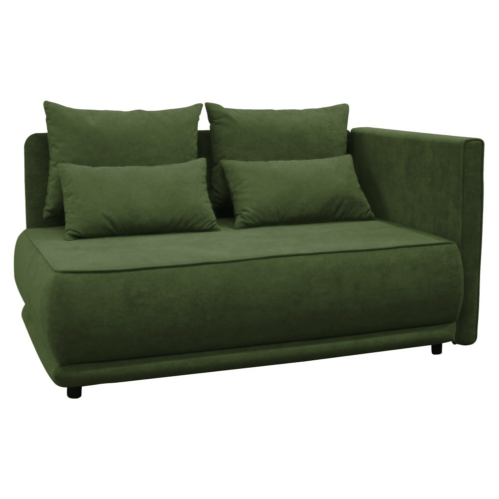 KONDELA Liami P rozkladacia pohovka s úložným priestorom zelená