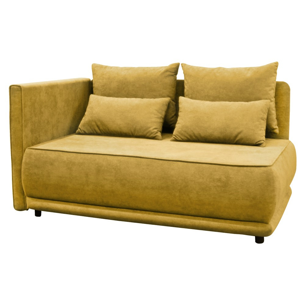 KONDELA Liami L rozkladacia pohovka s úložným priestorom horčicová