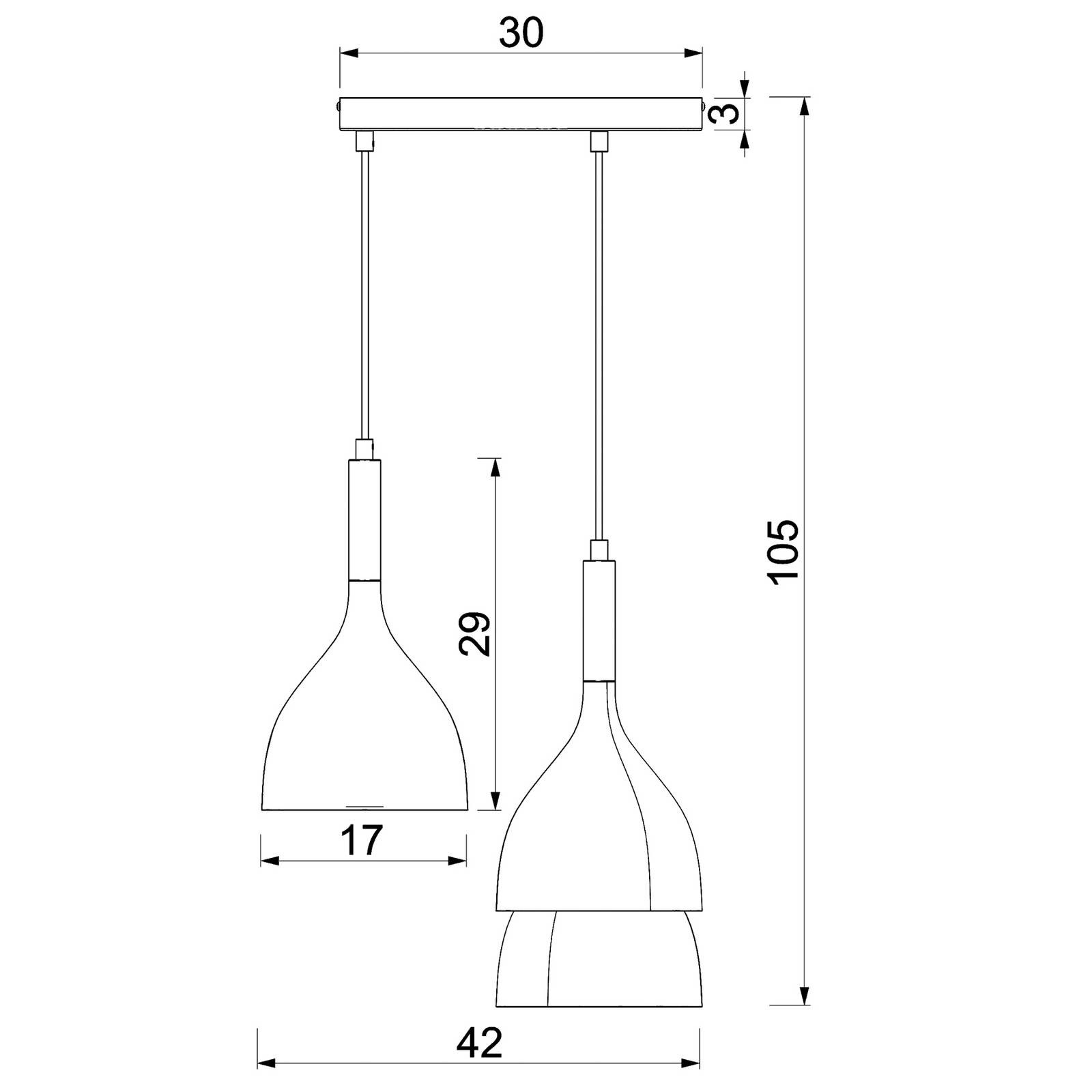 Závesné svietidlo Noak 3-light, okrúhle, titánovo-zlaté/zlaté, oceľ