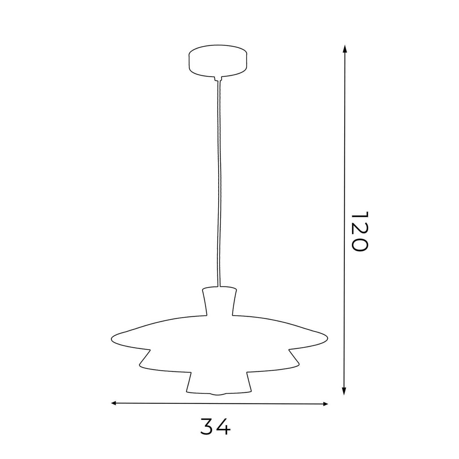 Závesné svietidlo Plato, titánová/zlatá farba, Ø 34 cm, oceľ
