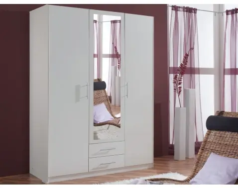 Šatníková skriňa Cliff, 135 cm, biela%