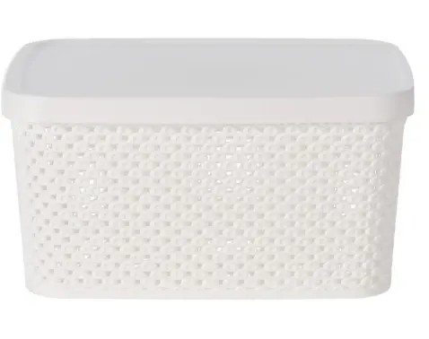 Úložný box s vekom Diamond 3,5 l, čierny/biely%