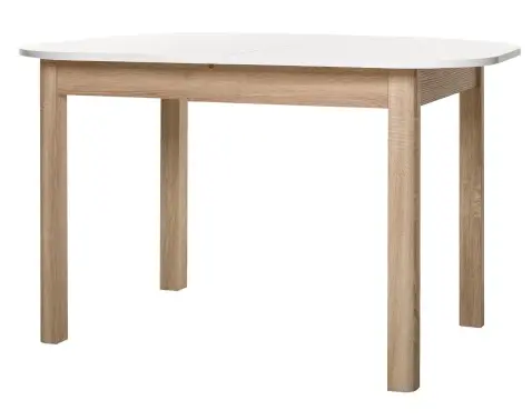 Rozkladací jedálenský stôl Toledo 120x90 cm, dub sonoma/biely%