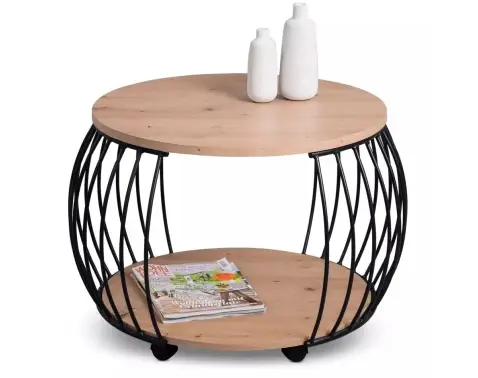 Okrúhly konferenčný stolík Peking 60 cm, dub artisan%