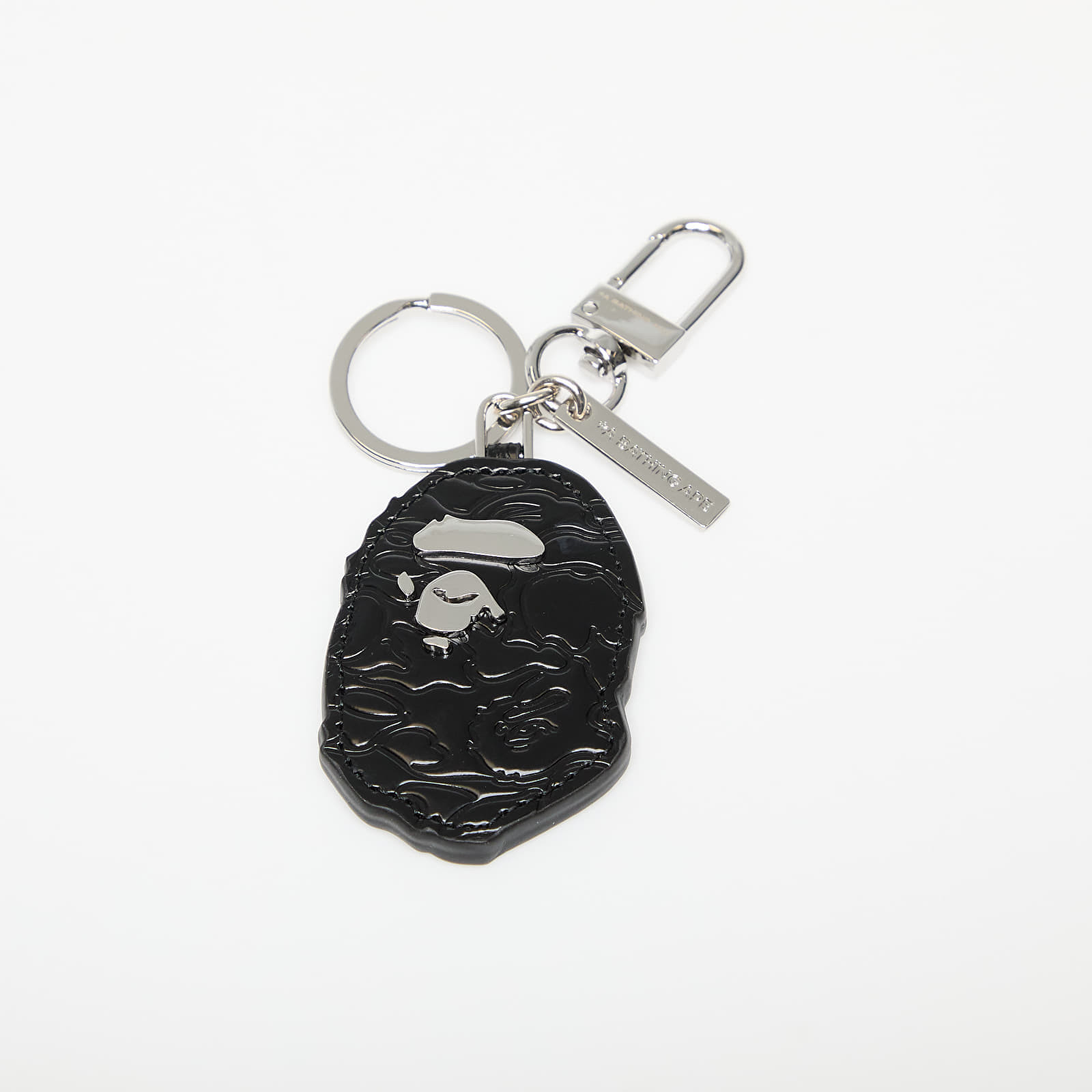 A BATHING APE Ape Head Leather Key Chain Black Universal