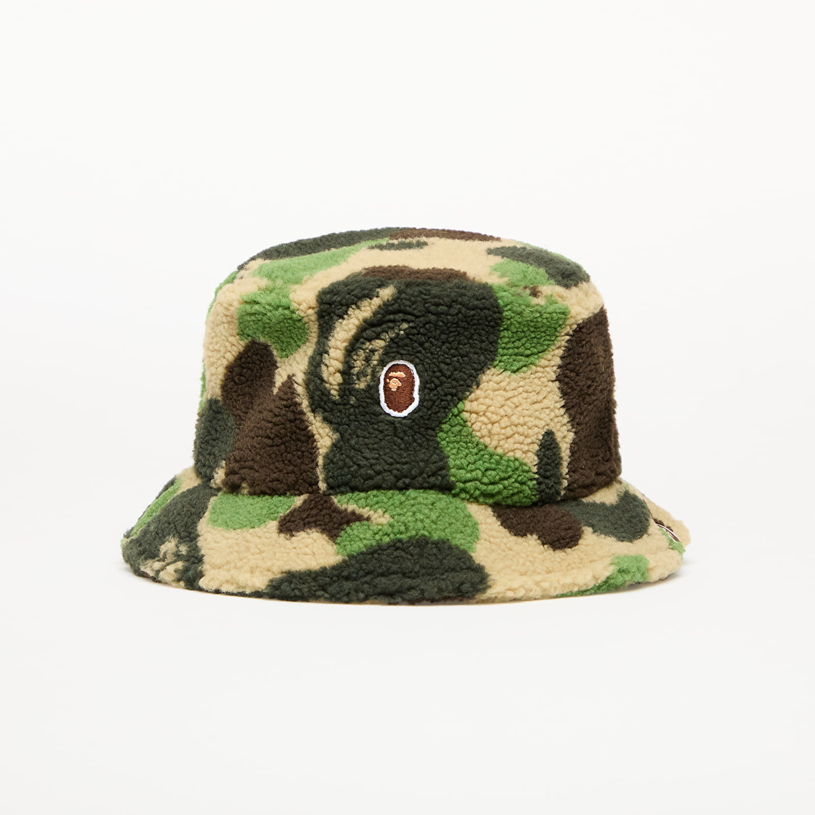 A BATHING APE Abc Camo Boa Fleece Bucket Hat M Green L