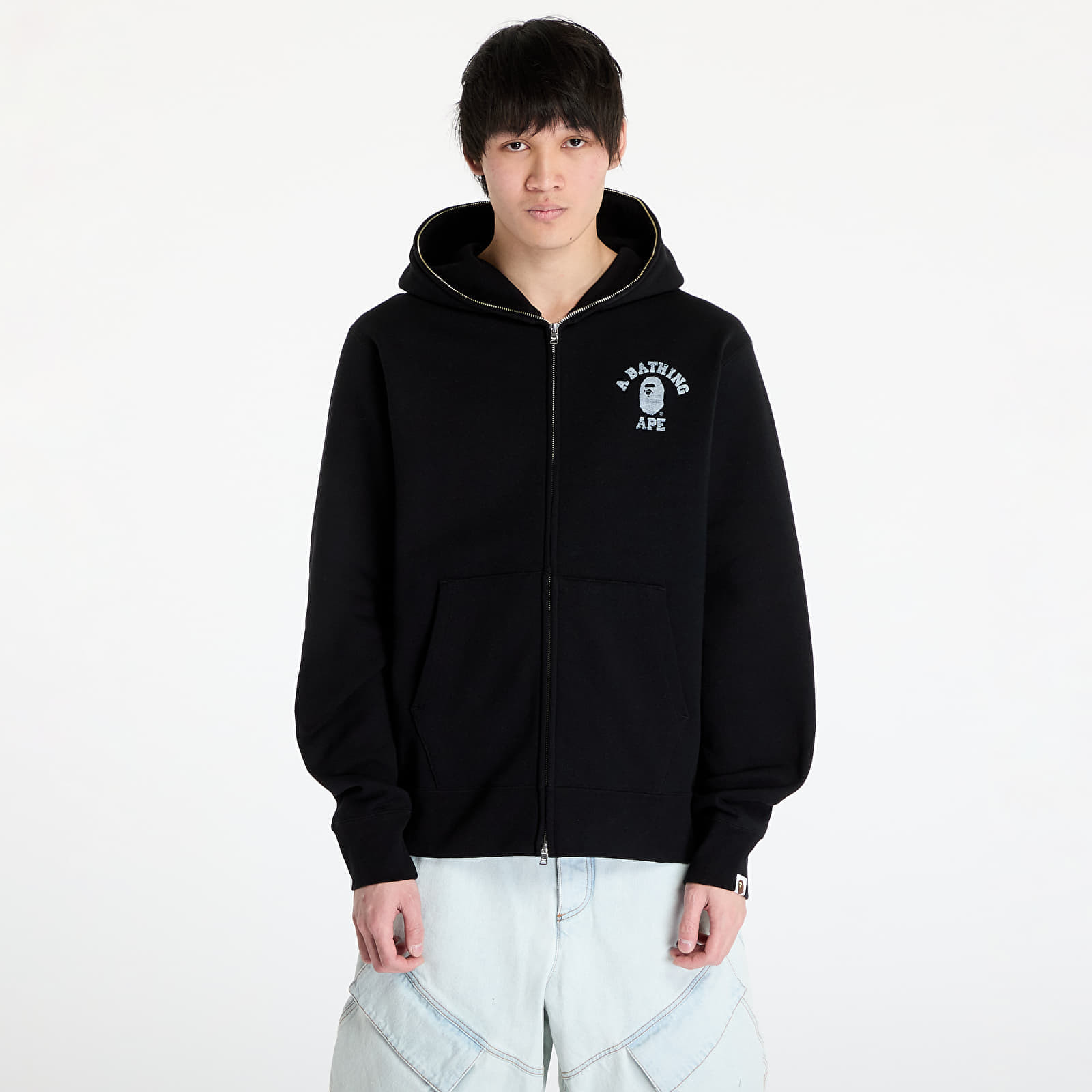 Mikina A BATHING APE Over Print Full Zip Hoodie M Black XXXL