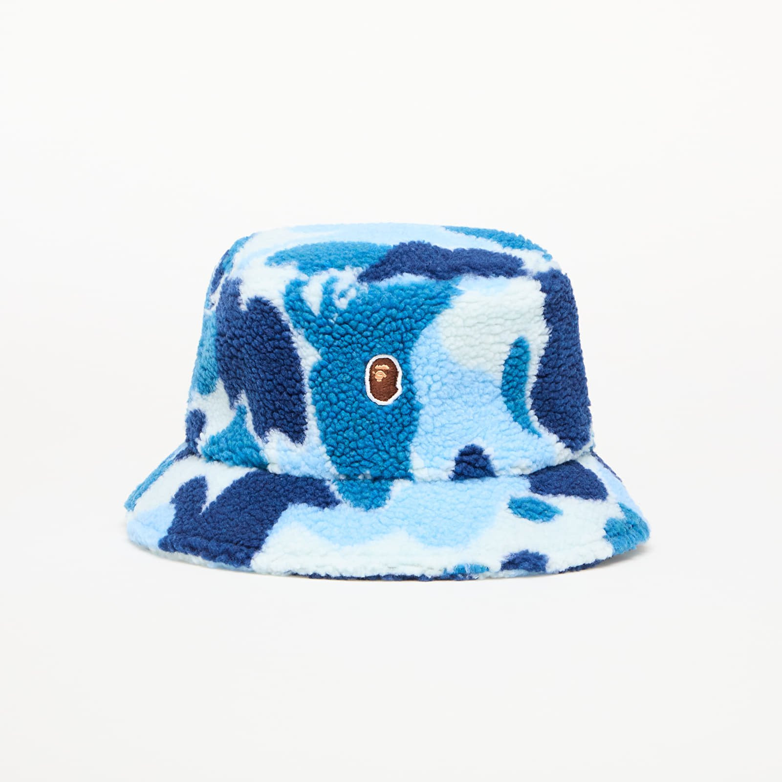 A BATHING APE Abc Camo Boa Fleece Bucket Hat M Blue M