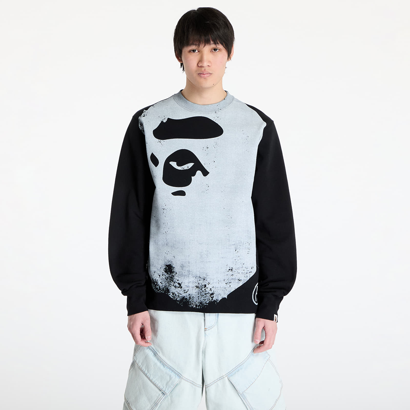 Mikina A BATHING APE Ape Head Over Print Crewneck Sweat M Black XXL