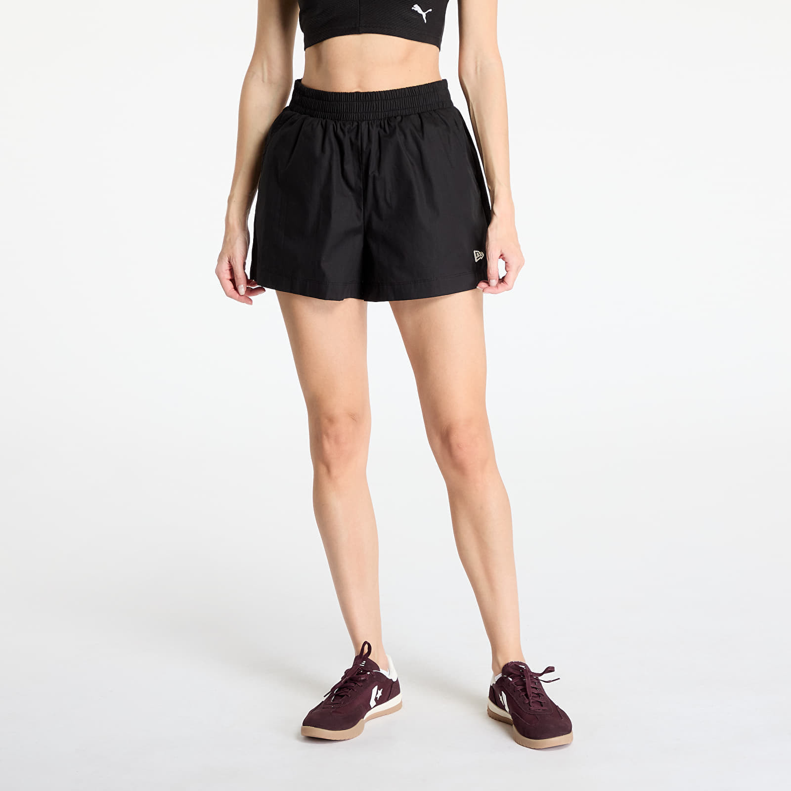 New Era Womens Cotton Black Shorts Black M