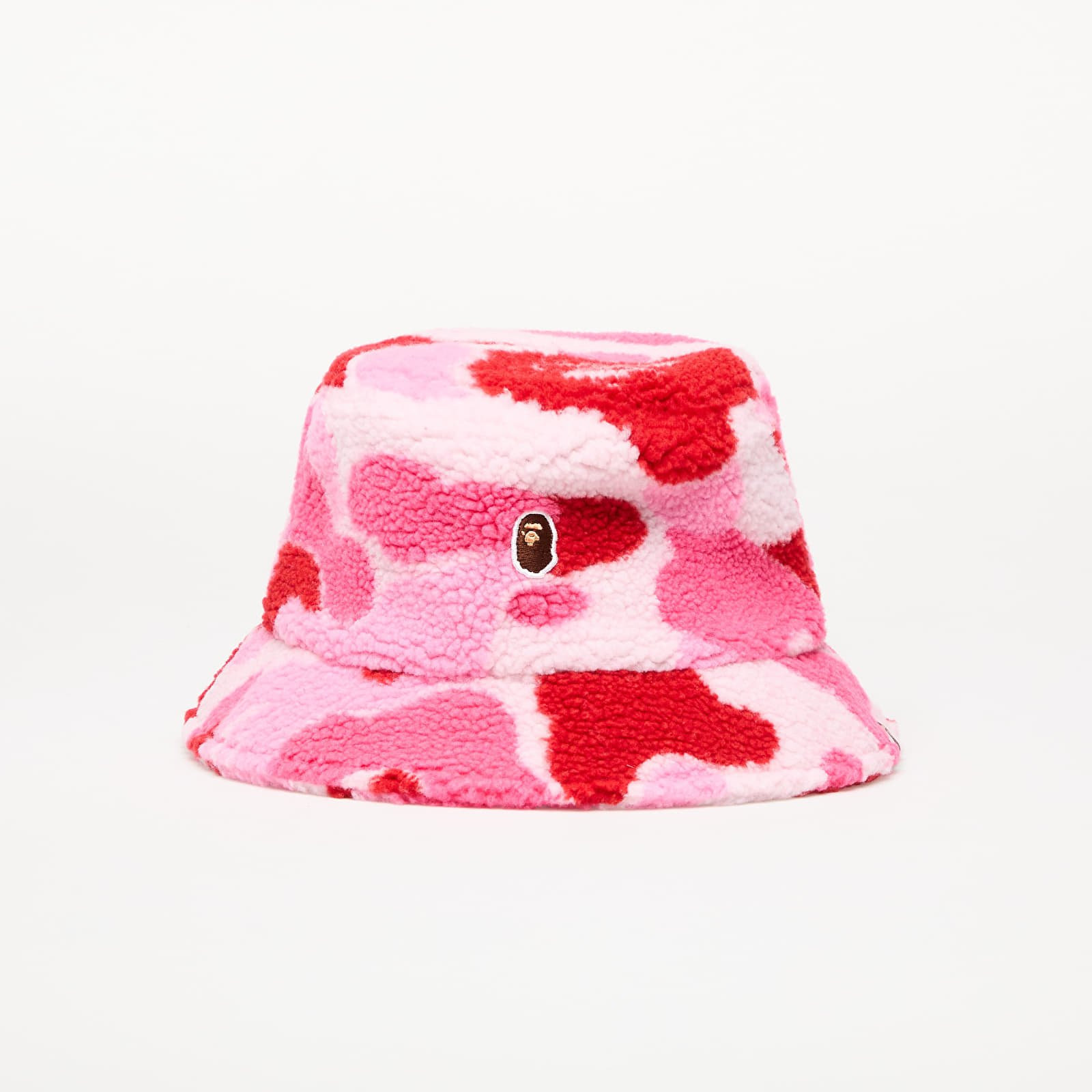 A BATHING APE Abc Camo Boa Fleece Bucket Hat M Pink L