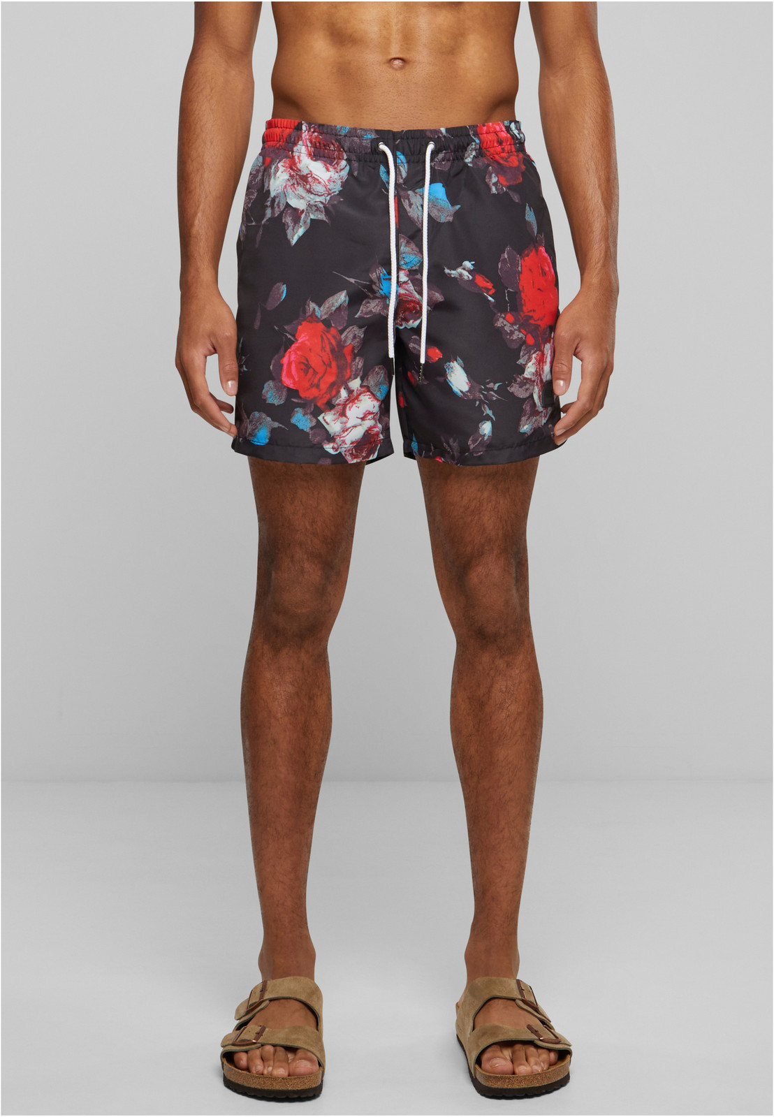 Swimsuit pattern shorts black rose aop