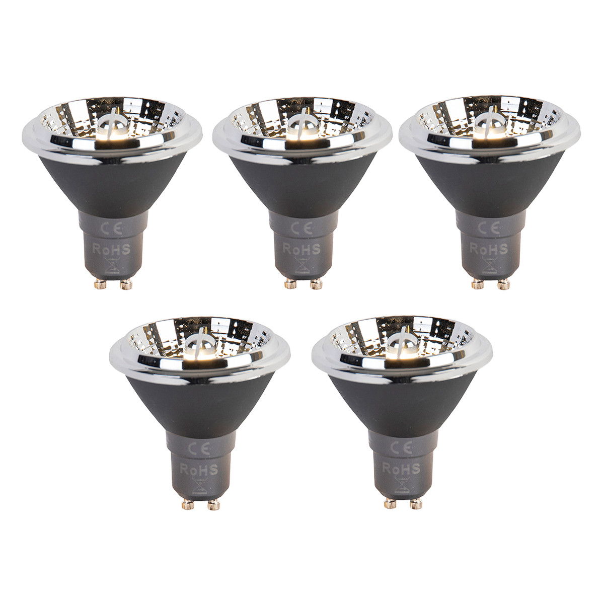 Sada 5 LED žiaroviek GU10 s 3-stupňovým stmievaním na teplú bielu AR70 6W 320lm 2000-3000K