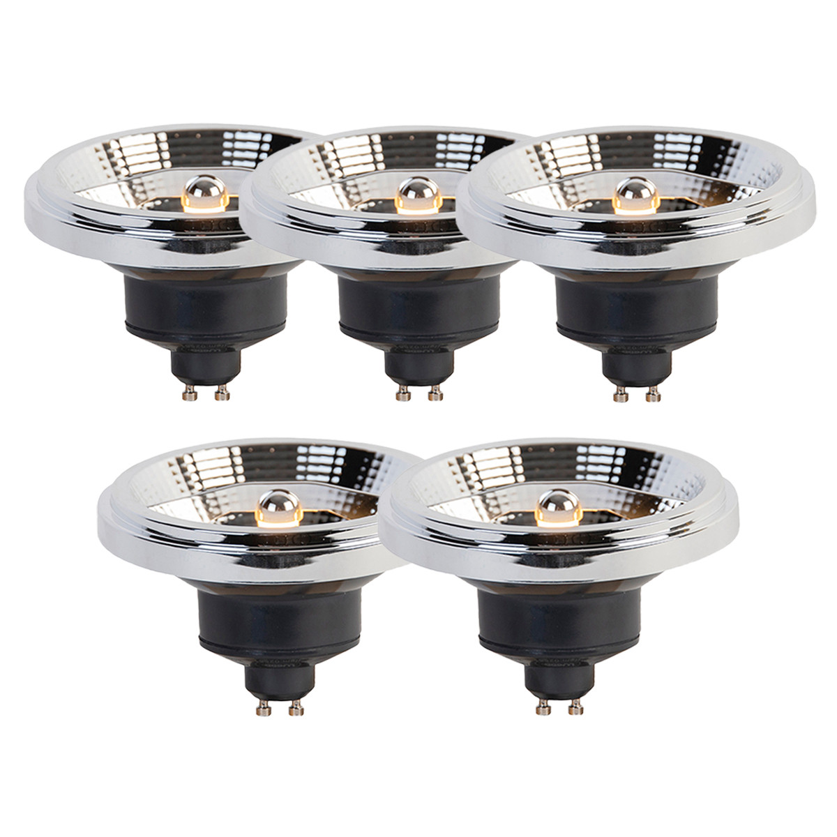 Sada 5 LED žiaroviek GU10 s 3-stupňovým stmievaním na teplú bielu AR111 11W 620lm 2000-3000K
