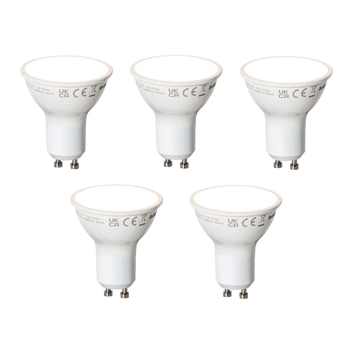 Sada 5 inteligentných LED žiaroviek GU10 biele 7W 700lm 3000K
