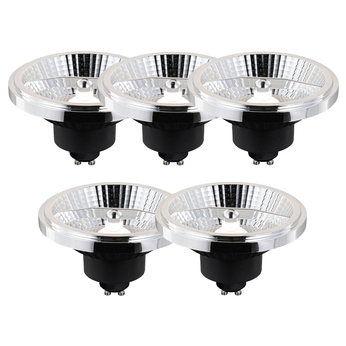 Sada 5 ks Inteligentná stmievateľná LED žiarovka GU10 AR111 10W 700lm 2200-6500K