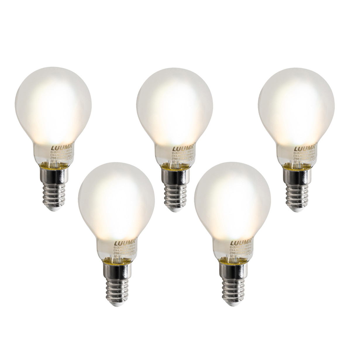 Sada 5 ks Inteligentné LED žiarovky E14 P45 matné 4,2 W 470 lm 2700-6500 K