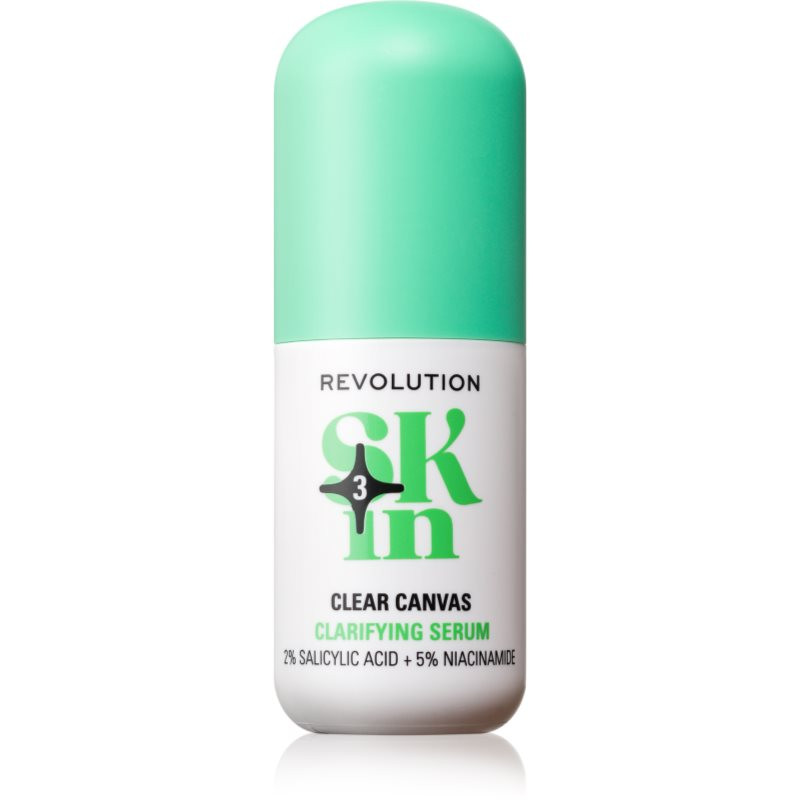 Revolution Skincare Clearly Clarify Clear Canvas vyhladzujúce exfoliačné sérum s niacínamidom 30 ml