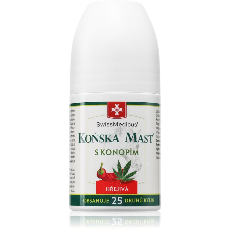 SwissMedicus Koňská mast s konopím hřejivá roll-on 90 ml