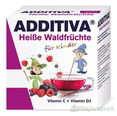 ADDITIVA Horúci dúšok Lesné plody vrecúška s práškom (vitamín C + D3) 10x10g