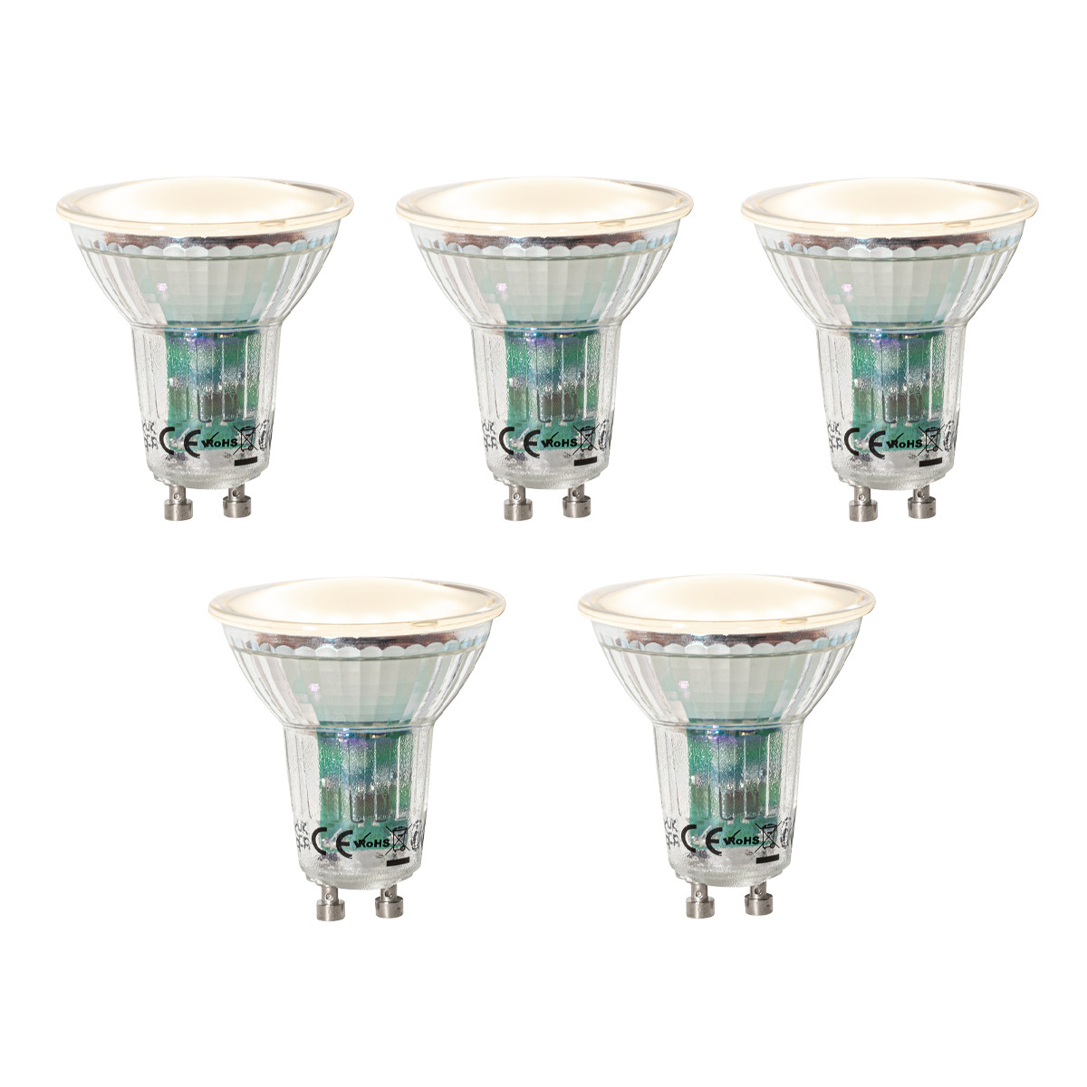 Sada 5 ks GU10 dimbare LED lamp lux sensor 3W 200 lm 2700K